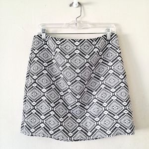 J. Crew Black & White Abstract Geometric Skirt - 8